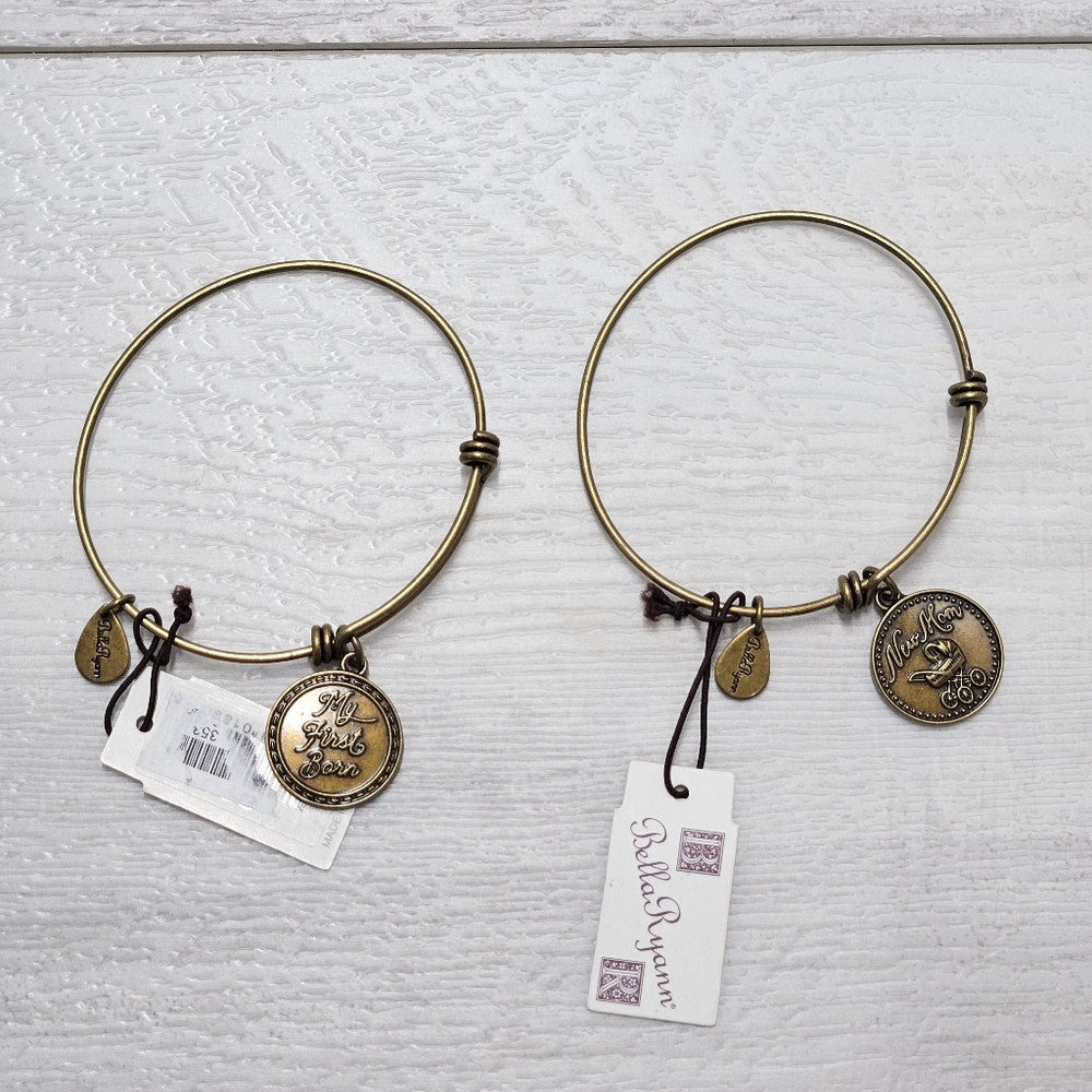 Bella Ryann Jewelry Bangle Charm Bracelet New Mom My First Born Set of 2 New